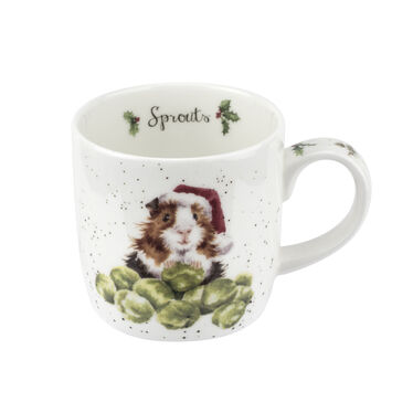 Wrendale Designs Mug & Coaster Set Sprouts, Guinea Pig
